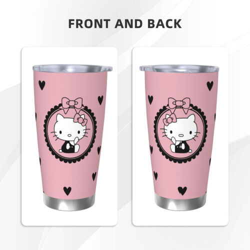 Ποτήρι αυτοκινήτου Hello Kitty 20oz με μόνωση και καπάκι από καλαμάκι, διατηρεί τα ποτά 2