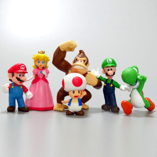 Σετ 6 τεμαχίων φιγούρες τούρτας Super Mario Brothers - Φιγούρες δράσης για διακόσμηση 2