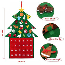 Kit de sapin de Noël en feutrine à faire soi-même avec décorations pour enfants, 99 cm (39 pouces), idéal pour les cadeaux de Noël et la