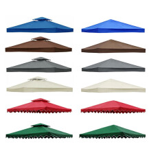10'x10' 1/2Tier Patio Gazebo Top Replacement Waterproof 300D Polyester Canopy UV Sunshade Cover
