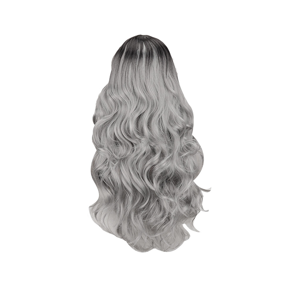 Unisex Wig Long Wavy Synthetic Wigs No Bangs Cosplay Daily Use Heat Fiber For Women