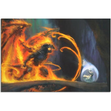 Pôster em tela AEFER Senhor dos Anéis Gandalf vs. o Balrog - Arte Moderna para Decoração de Casa e Quarto - Arte Anime