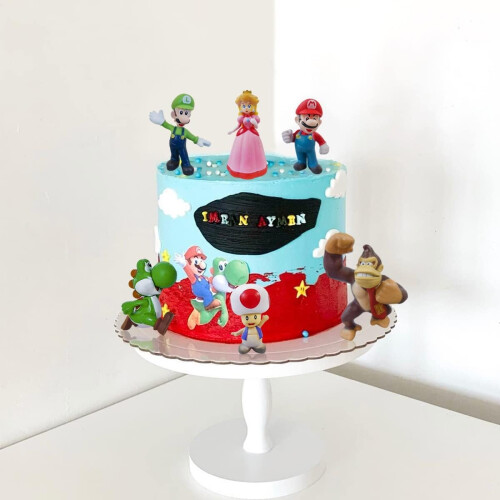 Σετ 6 τεμαχίων φιγούρες τούρτας Super Mario Brothers - Φιγούρες δράσης για διακόσμηση 1