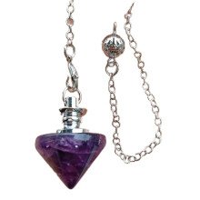 RSAMD5ks Ametystový kámen Magický kyvadlo Přívěsek Energetická síla Reiki Léčebný amulet