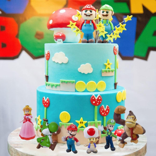 Σετ 6 τεμαχίων για τούρτα Super Mario - Φιγούρες δράσης για διακόσμηση τούρτας 2