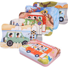 Puzzle dell'autobus per bambini di 2, 3 e 4 anni, 5 diversi livelli di difficoltà C