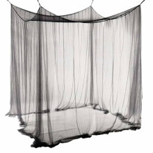 Zanzariera doppia nera per letto a baldacchino, decorativa, quadrata, stile principessa, grande, per interni, camera da letto e campeggio.