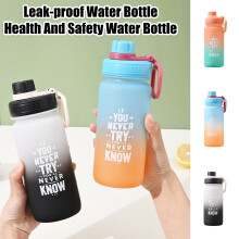 Hariumiu600ML Vattenflaska Gradient Färg Dryckflaska Läckagesäker Tätning Handtag Design Vattenmugg För Sport Resor Hemskola
