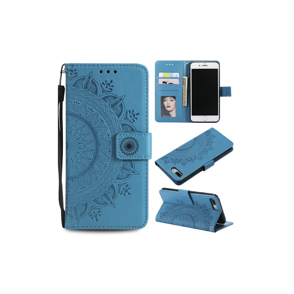 Compatible With Iphone 7/8 Plus - Mandala Wallet Case - Blue 9423501725509