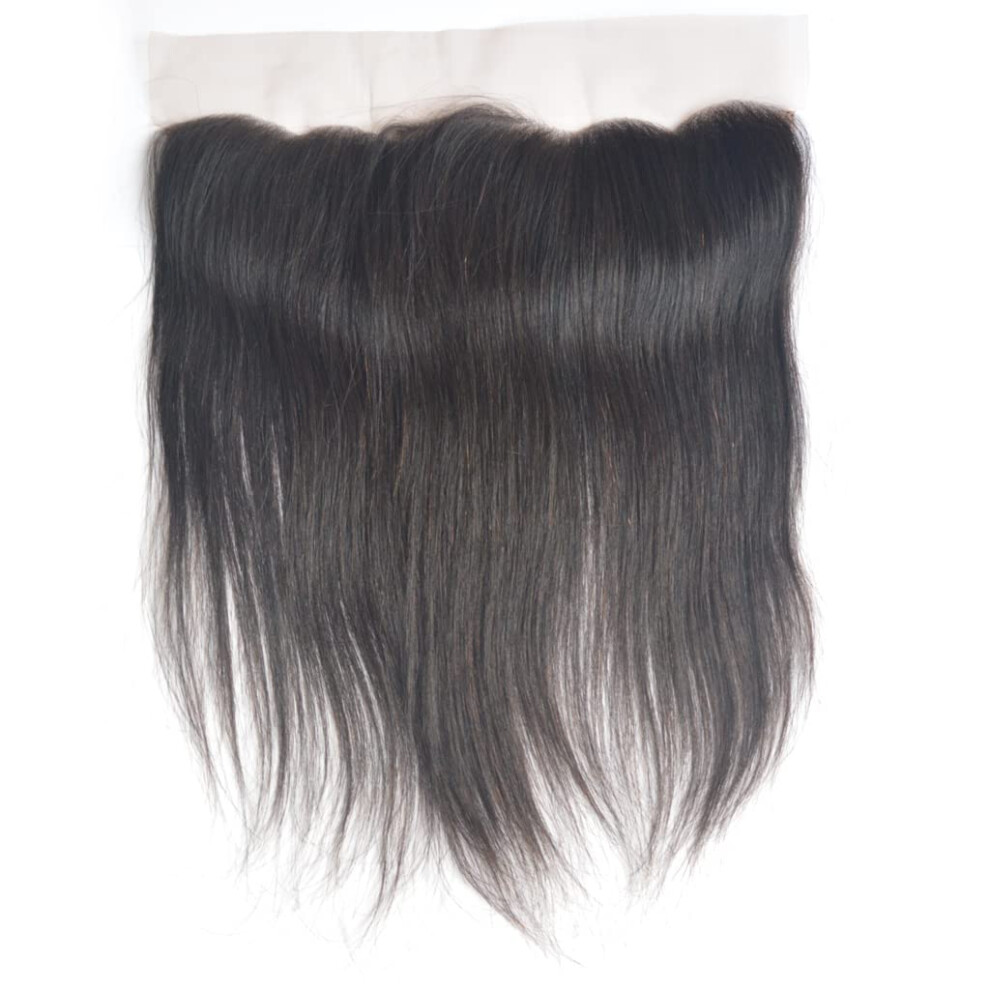 Unisex Human Hair Lace Frontal 13X4 Ear To Ear Closure Silky Straight Virgin Remy Hair With Baby Hair 16'