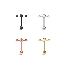 Fashion Punk Women Ear Studs Tongue Piercings Men Body Jewelry Dumbbell Tongue Nail Piercing Jewelry Tongue Ring 4PCS/SET