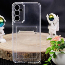 Compatible with Samsung Galaxy S24/S23/S22/S21 case card holder mobile phone case slot - Transparent compatible with Samsung S21 Plus