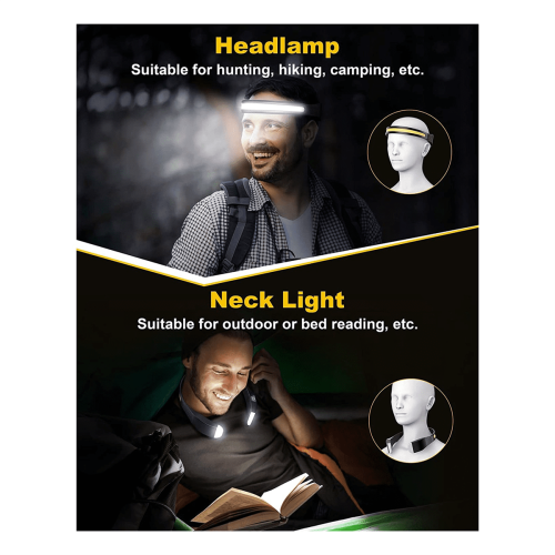 2 λάμπα LED και επαναφορτιζόμενο φως λαιμού, εξαιρετικά φωτεινό, αδιάβροχο φως 2