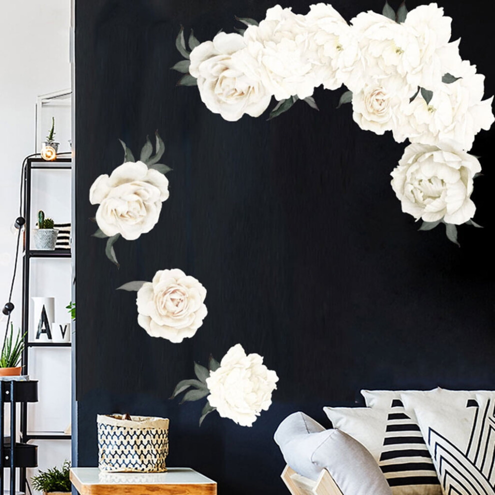 Peony Rose Flowers Wall Art Sticker Decals Kid Room Nursery Home Decor Gift Decorative Wall Stickers