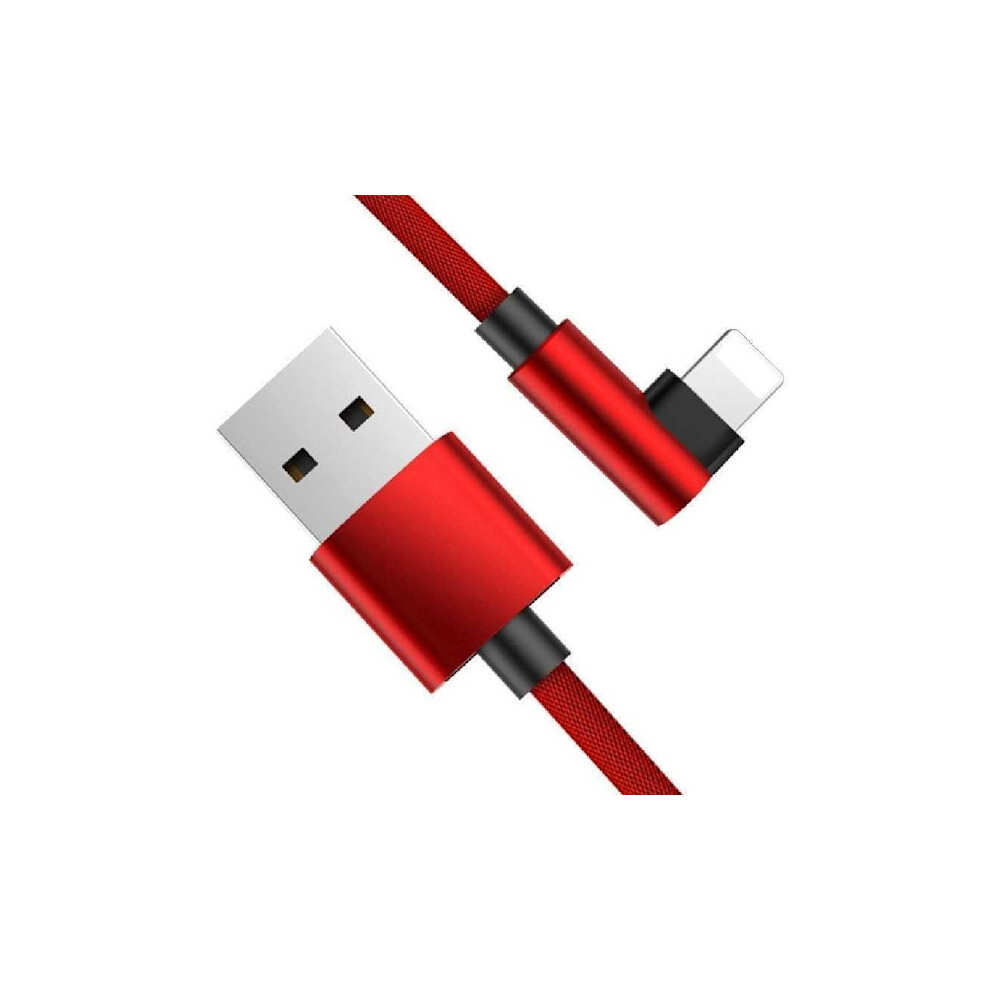 2M Durable Braided Metallic Lightning Cable Quick Charge 3.0 Red 9423501725424