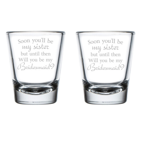 Σετ 2 ποτήρια για σφηνάκιαΠοτήρι σφηνάκι 1,75oz Σύντομα θα γίνεις η αδερφή μου Θα