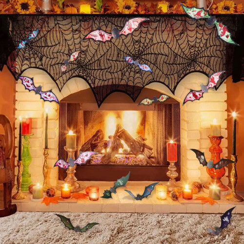 Αυτοκόλλητα τοίχου με νυχτερίδες για το Halloween για εσωτερικούς και εξωτερικούς