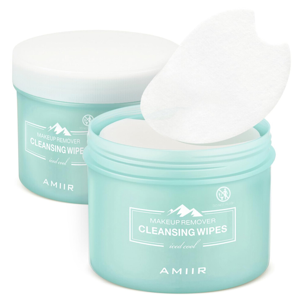 Makeup Remover Wipes Alcohol for Sensitive Skin, 100 Count Jar Face Cleansing Wipes, 2 Pack