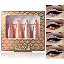 Glitter Eyeliner Set Waterproof Long Lasting Shimmer Metallic Sparkle 4 Colors for Women