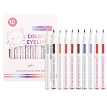 Liquid Eyeliner Pens 10pcs Set Waterproof Matte Colors for Women Precision Fine Tip Smudge Proof