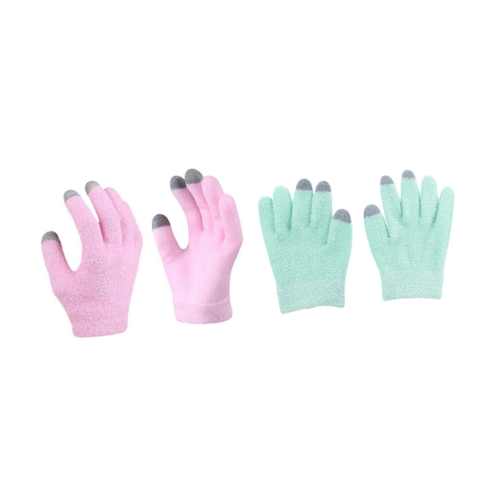 Moisturizing Gloves for Dry Hands with Fingerless Touchscreen Design, Overnight Spa Treatment, 2 Pairs