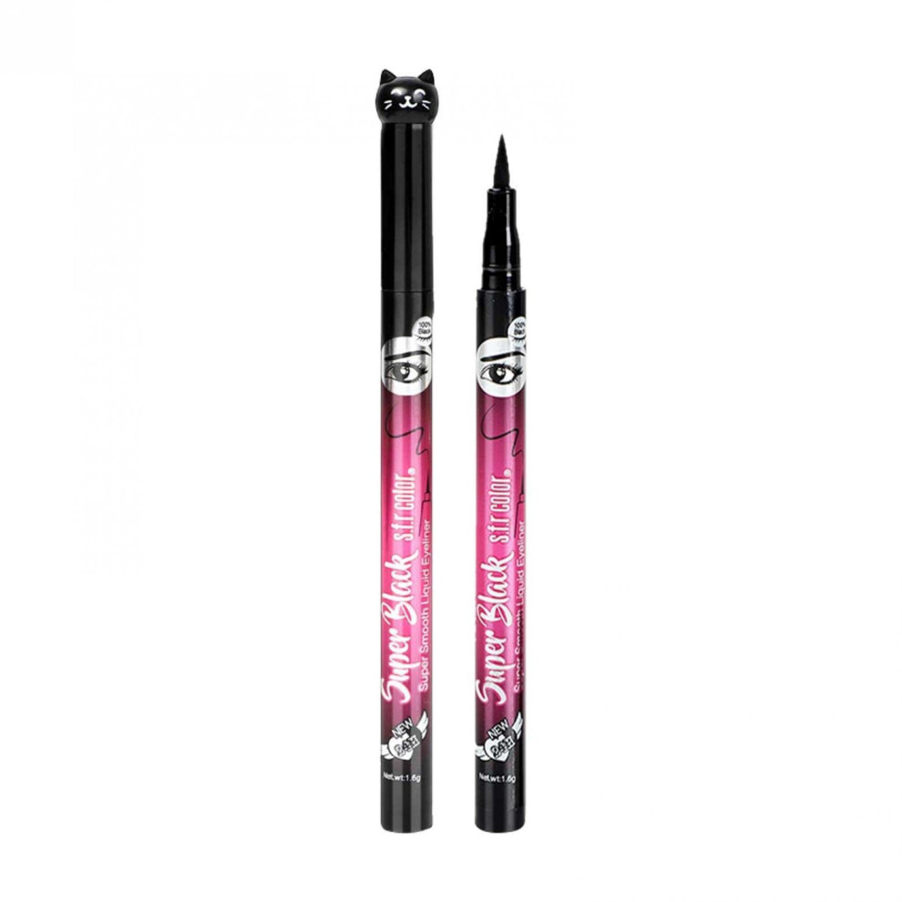 Black Waterproof Liquid Eyeliner Pen Long Lasting Precision Tip Smudgeproof For Cat Eye Makeup