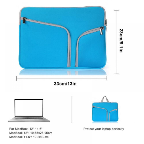 Capa protetora impermeável para laptop e tablet com alça, bolsa universal para transporte de notebook, 33 x 23 cm (13 x 9,1 polegadas). 2