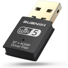 USB-WLAN-Bluetooth-Adapter 2-in-1, externer Bluetooth-Funkempfänger, 600 Mbit/s, 2,4/5,8 GHz Dualband