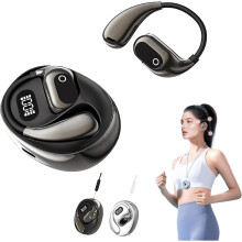 Többnyelvű intelligens fordító Bluetooth fejhallgató, Open Air5OWS fordító, AI nyelvi fülhallgató, 3 az 1-ben fordító (fekete)