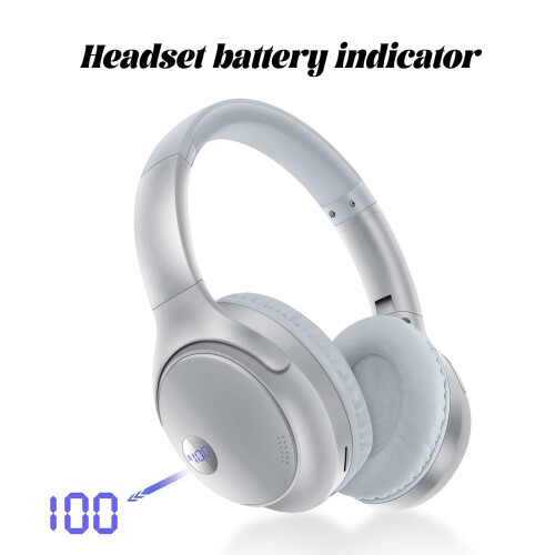 Υβριδικά ακουστικά RnemiTe-amo ANC 5.3, ασύρματα Bluetooth On-Ear, ψηφιακή οθόνη μπαταρίας, 1