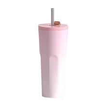Tazza da caffè HKUKY da 700 ml con cannuccia, tazza da caffè con coperchio a prova di perdite, thermos in acciaio inox a doppio strato per bevande