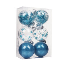 Staron 6-teiliges Set blauer Weihnachtskugeln, 8 cm (3,15 Zoll) Durchmesser, Weihnachtsbaumschmuck für Feiertage, Hochzeiten und Partys