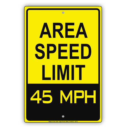 Όριο ταχύτητας περιοχής 45 MPH Μίλια ανά ώρα Προειδοποίηση επιβράδυνσης ζώνης