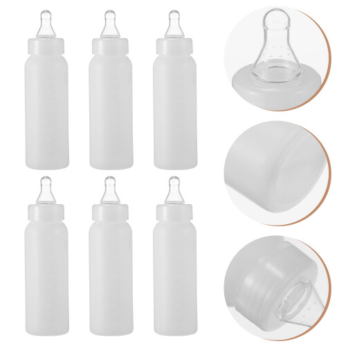 Mizh6 st 250 ml lammflaskor grismjölkflaskor hushållsdjursfoder (vit) 1