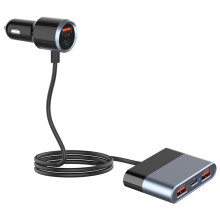 Accessoires auto VALSEEL Chargeur de voiture 5 en 1 avec ports USB multiples, charge rapide QC3.0 et PD, charge flash 76 W et charge pour sièges