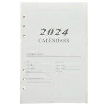 Carnet de notes portable Mizh à feuilles mobiles, agenda scolaire, cahier d'anglais 2024 (A5)