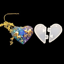 Xinyolin2Pcs/Set Love Heart Shape Silicon Mold, Rășină Bijuterii Fabricare DIY Pandantiv Craft