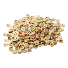 YINKUU15mm400 stuks ronde houten knopen, handgemaakte knopen met print, opnaaiknopen, sieradenaccessoire voor doe-het-zelfprojecten
