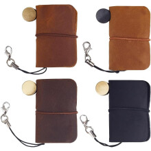 Carnet de voyage rectangulaire en cuir, couleurs assorties, lot de 4 (49 x 43 x 15 mm), avec cordon. 1 pièce par couleur.