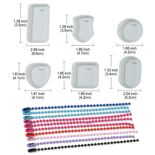 1 τσάντα 6 τεμάχια 6 στυλ καλούπια σιλικόνης DIY για κατασκευή κοσμημάτων από 2