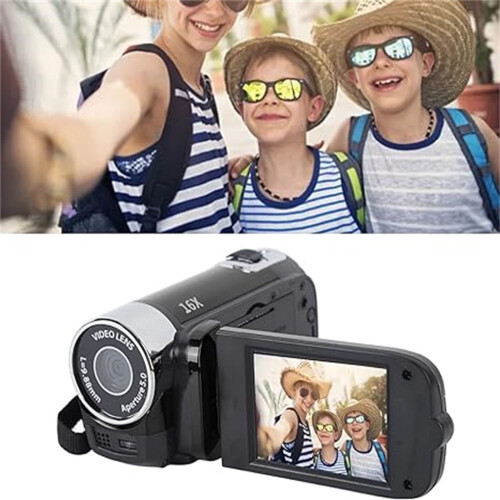 Câmera de vídeo portátil lulshou 1080P 16MP DV com zoom digital de 16x, tela TFT giratória de 2,7 polegadas e cabo USB. 2