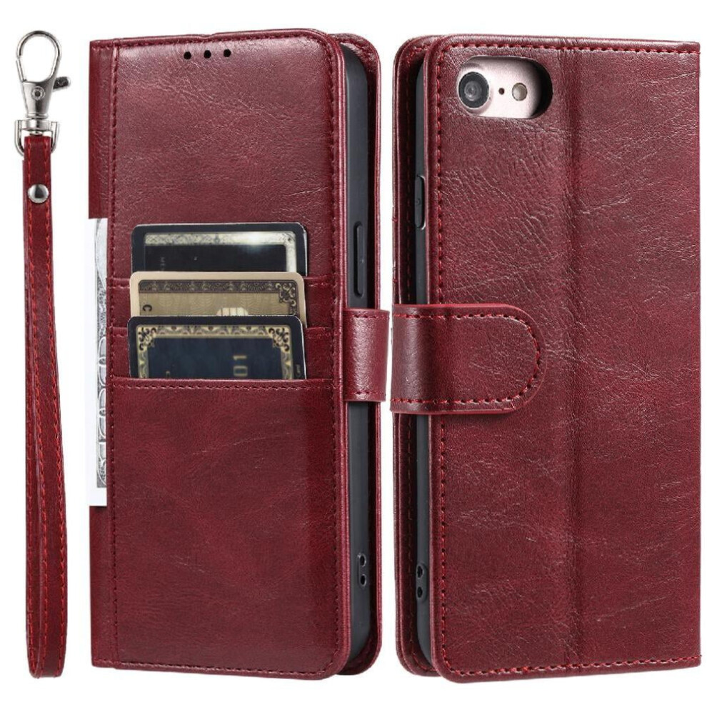 Flip Case For Compatible With Iphone Se 2020/2022 Pu Leather Wallet Kickstand 6 Card Slots 9448196916858