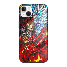 Carcasă de telefon Anime Demon Slayer Tanjiro compatibilă cu iPhone 14, husă de telefon TPU pentru iPhone 14 cu cameră duală