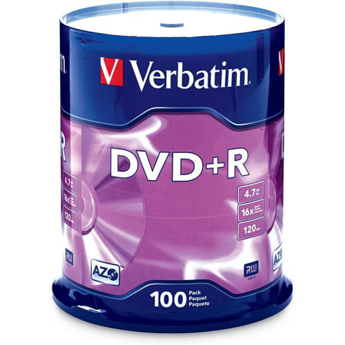Δίσκος DVD+R4.7GB16x AZO με δυνατότητα εγγραφής - Άξονας 100 δίσκων (FFP) - 97459, Επώνυμο, Άξονας