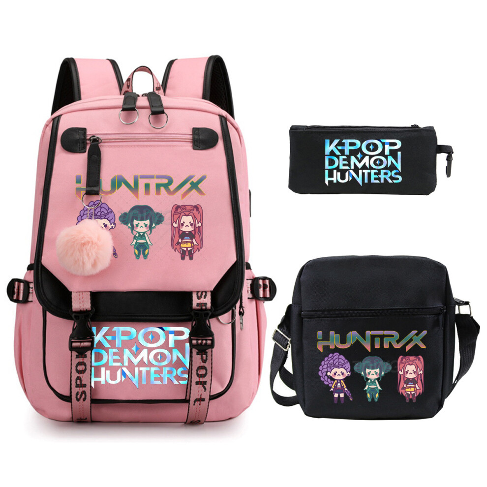 Demon Hunter Girl School Bag Set Pink 3-Piece