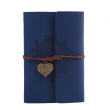 Carnet à spirale, carnet à feuilles mobiles, agenda bleu foncé, carnet rétro, carnet de voyage