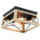 Unbranded2Light Cage Square/Rectangle Flush Mount Fixture Ocean View Oak 1