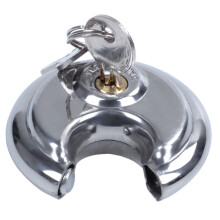 Qtmnekly 1x PADLOCKS HEAVY DUTY 70MM ROUND CIRCULAR DISC PADLOCK with 1 KEYS
