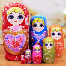 Russian Dolls Wooden Matryoshka 7 Pieces Set Handmade Toys Children Adults Easter Mother's Day Birthday Christmas Halloween Gift