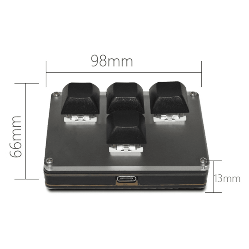4-Key Wireless Customizable Keyboard 2.4G USB Bluetooth -Mode Key Customization Hot-Swappable Keys 2